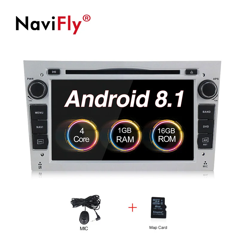 2DIN Android8.1 HD экран 1024*600 Автомобильный мультимедийный плеер для Opel Astra Vectra Antara Zafira Corsa с радио gps dvd плеер - Цвет: standard