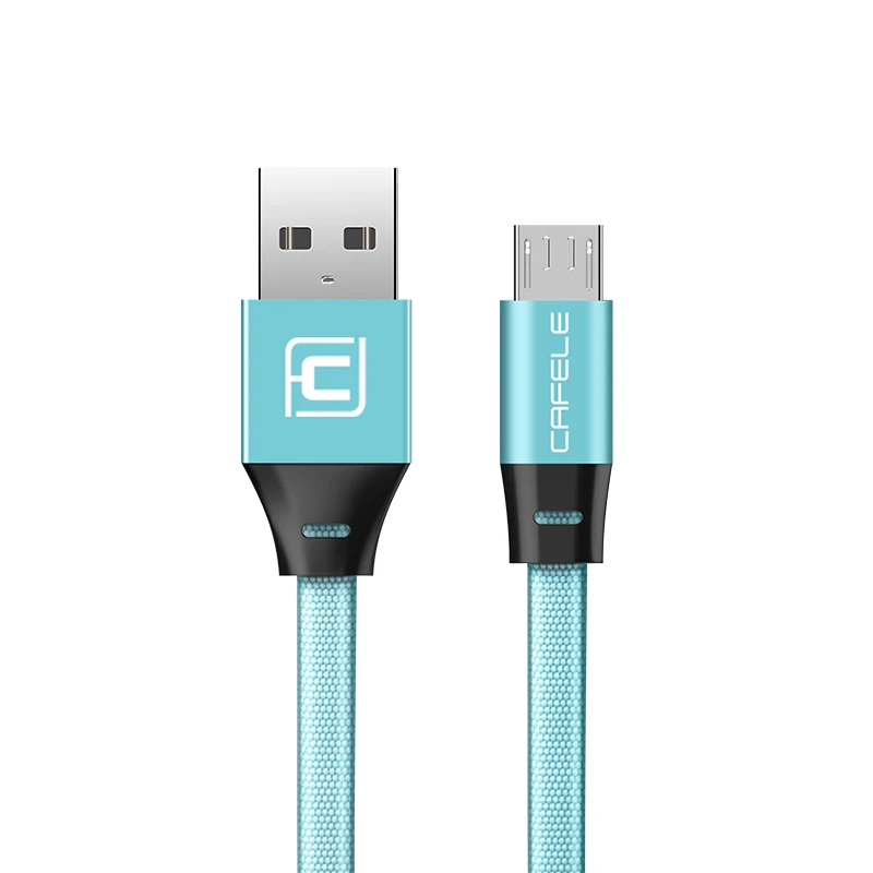 Cafele Micro USB кабель для Xiaomi samsung huawei LG быстрое зарядное устройство сплав Разъем для Android мобильного телефона usb зарядный шнур - Цвет: Blue