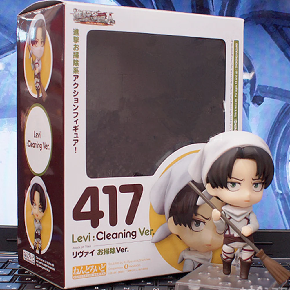 

Anime Figure Attack on Titan Eren Jaeger 375 Levi Ackerman 390 417 Cute PVC Toys Action Figma Model Levi Cleaning Ver. Doll Gift