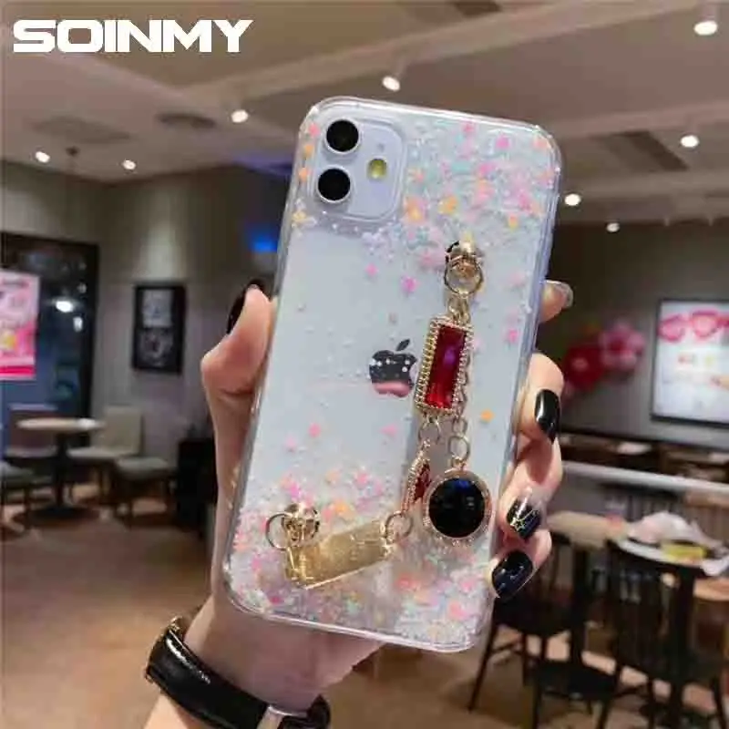 Роскошный Алмазный чехол s для iPhone X XR XS Max мягкий ТПУ прозрачный противоударный