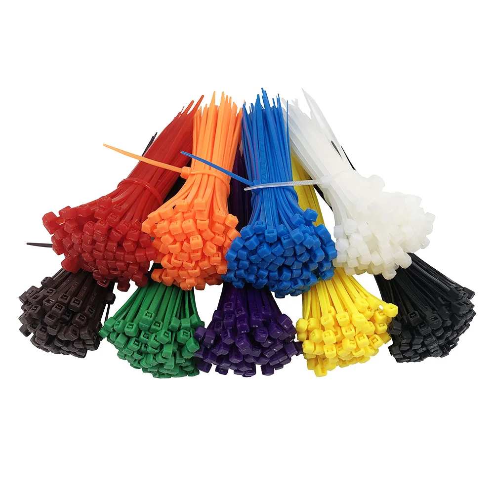 100 шт./упаковка самоблокирующиеся Нейлоновые кабельные стяжки 8 цветов 2 5x100 мм 5*100