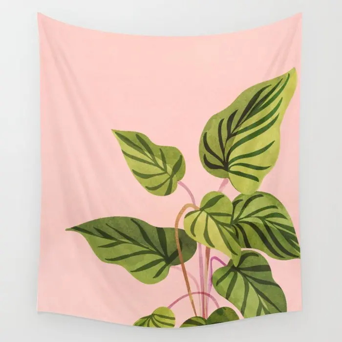 

Upstart Tropical Plant Tapestry Wall Hanging Kawaii Tapestry Bedspread Room Wall Decor Bedside Layout Room Decoration