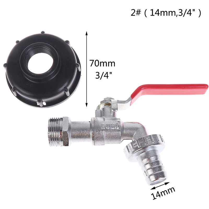 

IBC Tank Tap Adapter 1/2" 3/4'' Coarse Thread Connector Replacement Valve