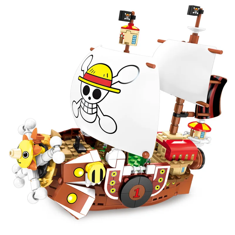 

432pcs One Pieces Boats Thousand Sunny Pirate Ships Luffy Blocks Model Techincal Idea Figures Building Bricks Children Toys Gif