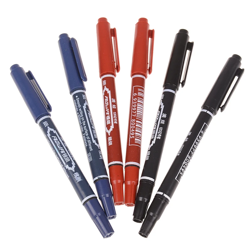 2PCS Permanent Marker Pens Skin Markers Fine Point Large Capacity Ink 0.5mm and 1mm Waterproof Office School Pen | Красота и здоровье