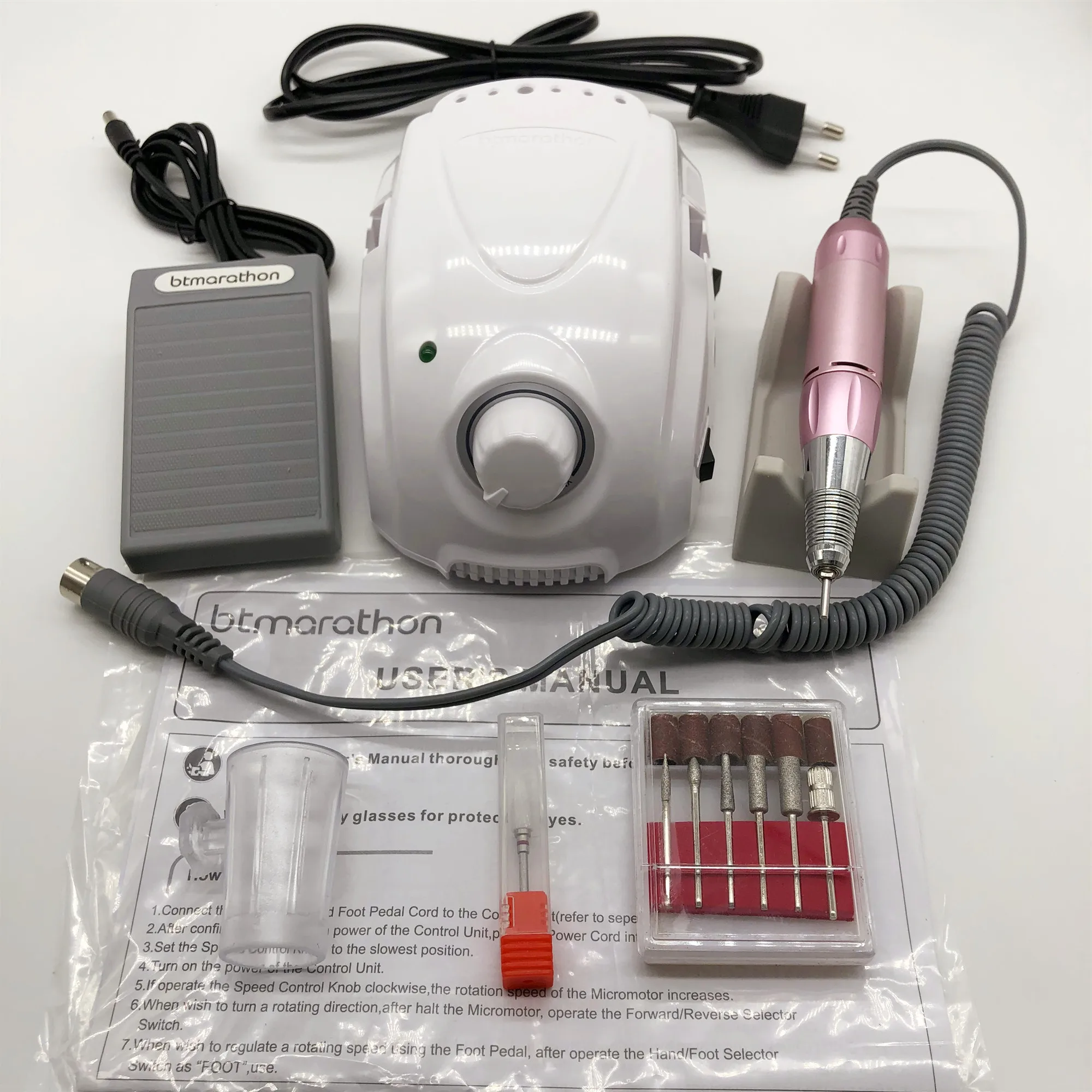 

btmarathon65W control box +2021 new high-quality professional nail art, 35000RPM pink diamond polishing equipment tools