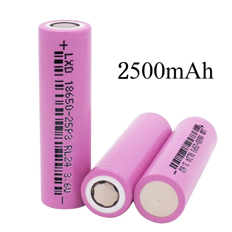 

18650 Rechargeable Batteries 3.7V Lithium Li Ion 18650 Real Capacity 2500mAh 18650 Battery For Flashlight