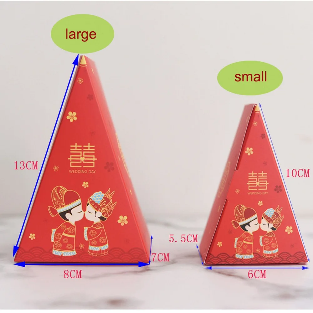 50 шт. треугольные европейские сладости коробка цветная печать Свадьба День