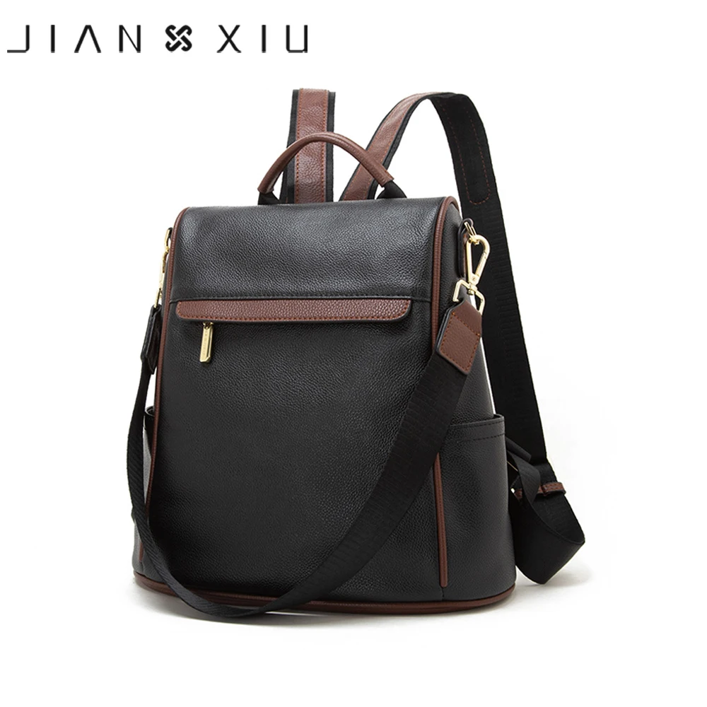 

Рюкзак JIANXIU из натуральной кожи для женщин, брендовый вместительный школьный ранец, простая сумка на плечо для женщин, дорожные сумки, 2019