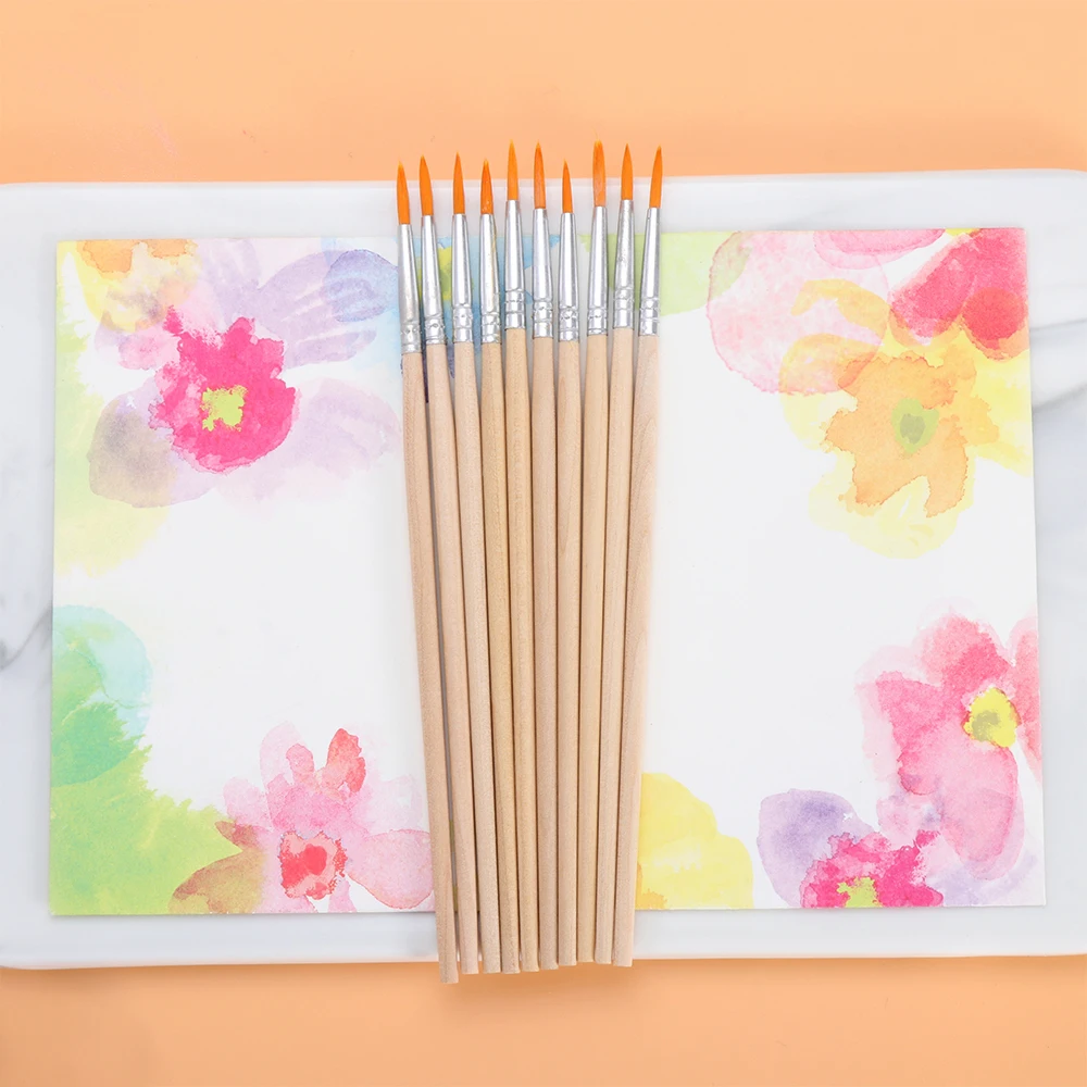 10 шт деревянной ручкой Ручка товары для рукоделия кисть рисования Краски ing с
