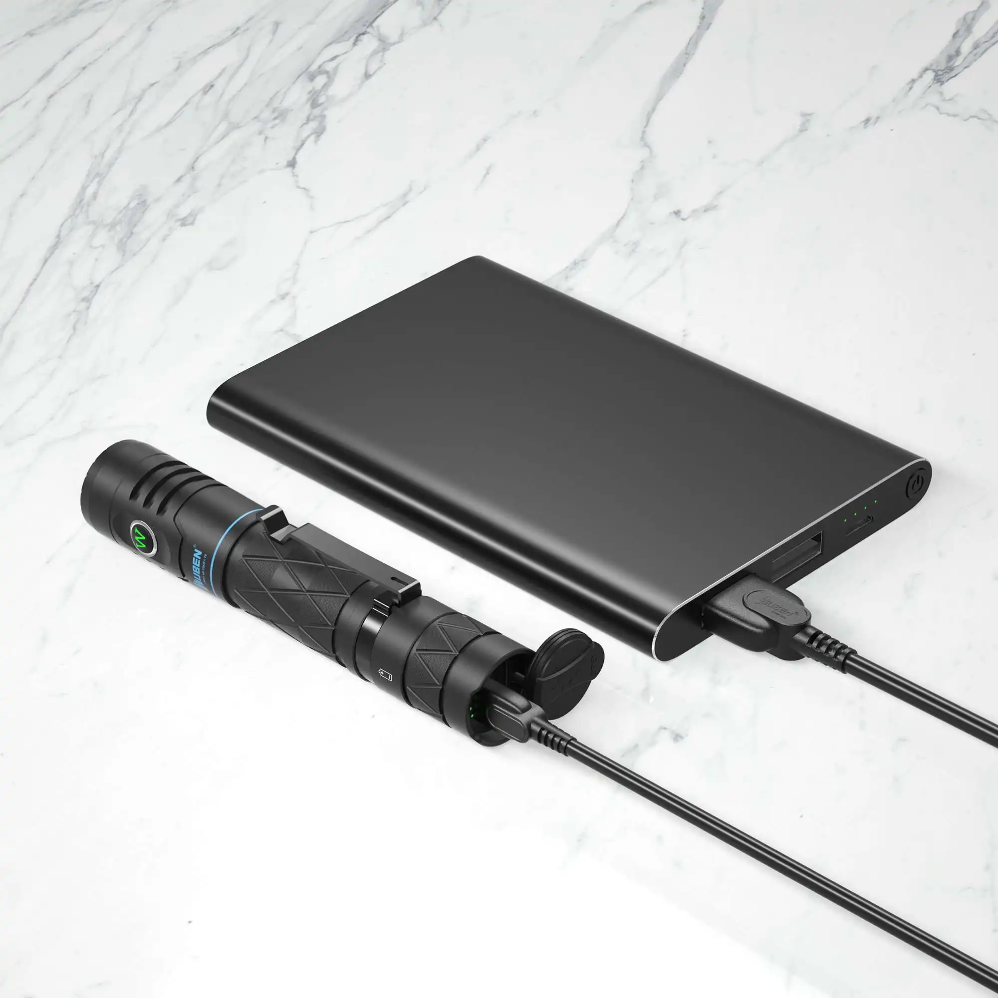 Kaufen WUBEN E12R High Power LED Taschenlampe 1200 Lumen Typ-C USB Aufladbare 3100mAh 18650 Li-Ion Batterie Power Bank EDC Taschenlampe