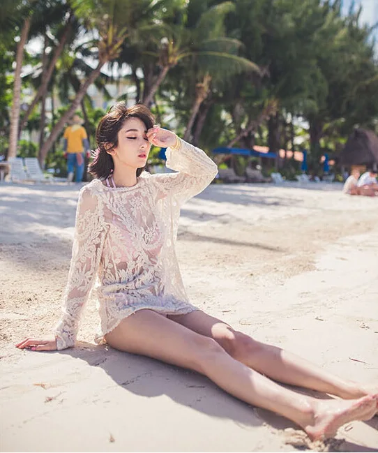 Предложение южнокорейский женский купальник бикини накидка Пляжная скрывающая