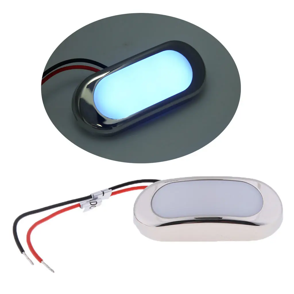 

Marine Oblong Courtesy/Accent Blue Light LED 12V 0.75W Stainless Steel