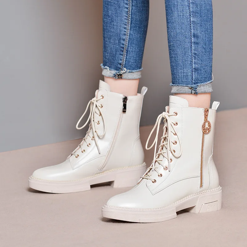 

Women's Winter Shoe Boots 2020 New Genuine Leather Ladies Short Boots Warm Non-slip Student Women's Ankle Boots Zapatos De Mujer