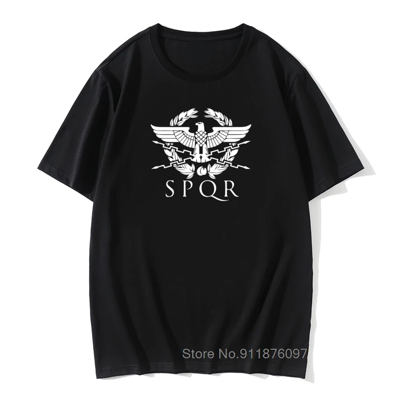 

Men T-Shirts SPQR Roman Gladiator Imperial Golden Eagle Summer T-Shirt Mens Harajuku Punk Rock T Shirt Casual Tops Tees Shirt