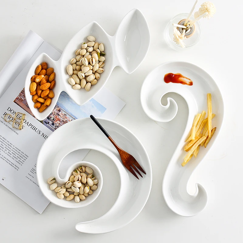Bone China Тарелка Белая Керамическая С Dim Sum тарелка домашняя Deocr рождественские тарелки тарелка для фруктов десертный поднос посуда