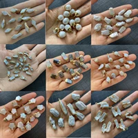 3pcspack natural freshwater pearl pendant connector beads charms for diy jewelry making charming and ladies jewelry 27 types