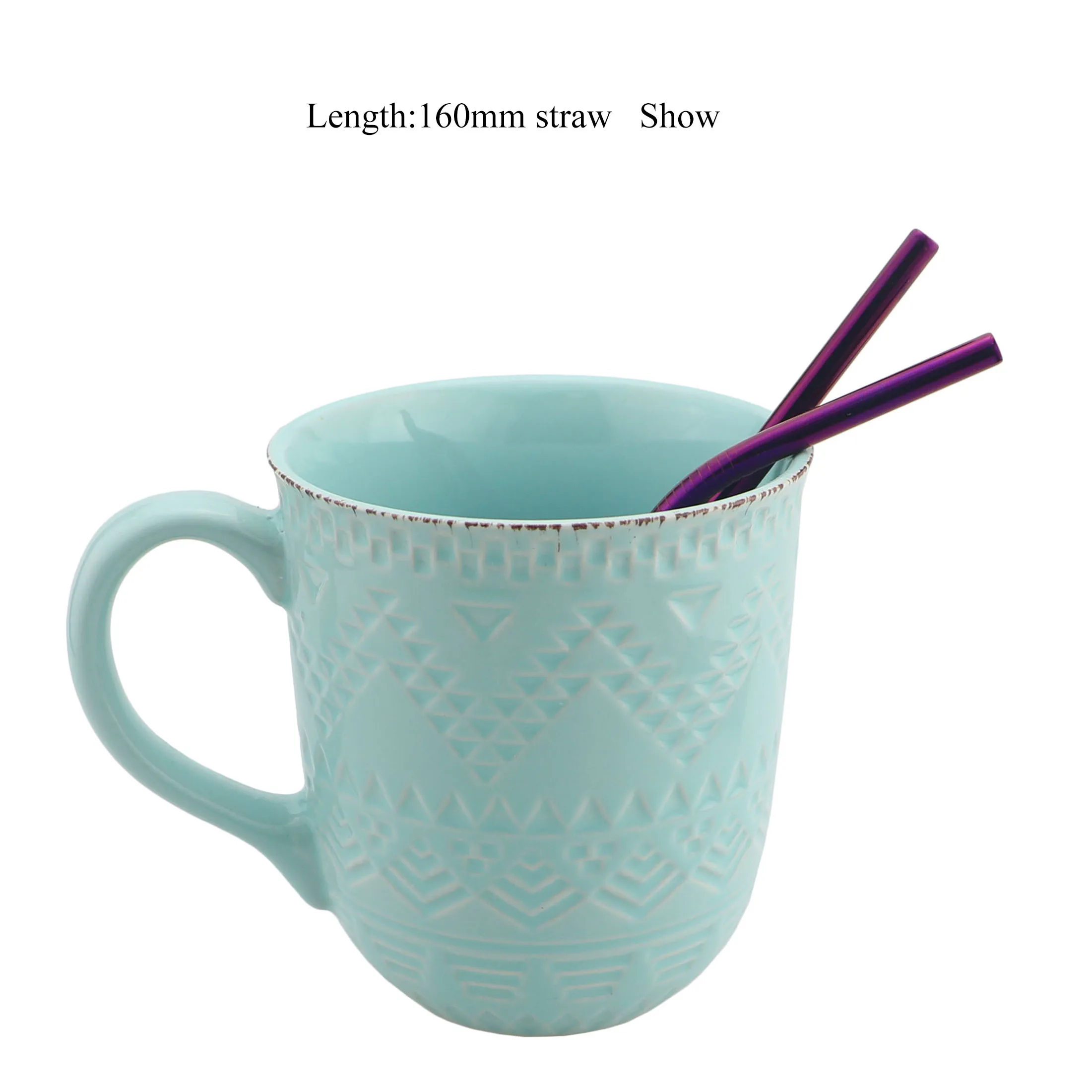 Стеклянная многоразовая соломинка фиолетового цвета из нержавеющей стали 304 2 шт.