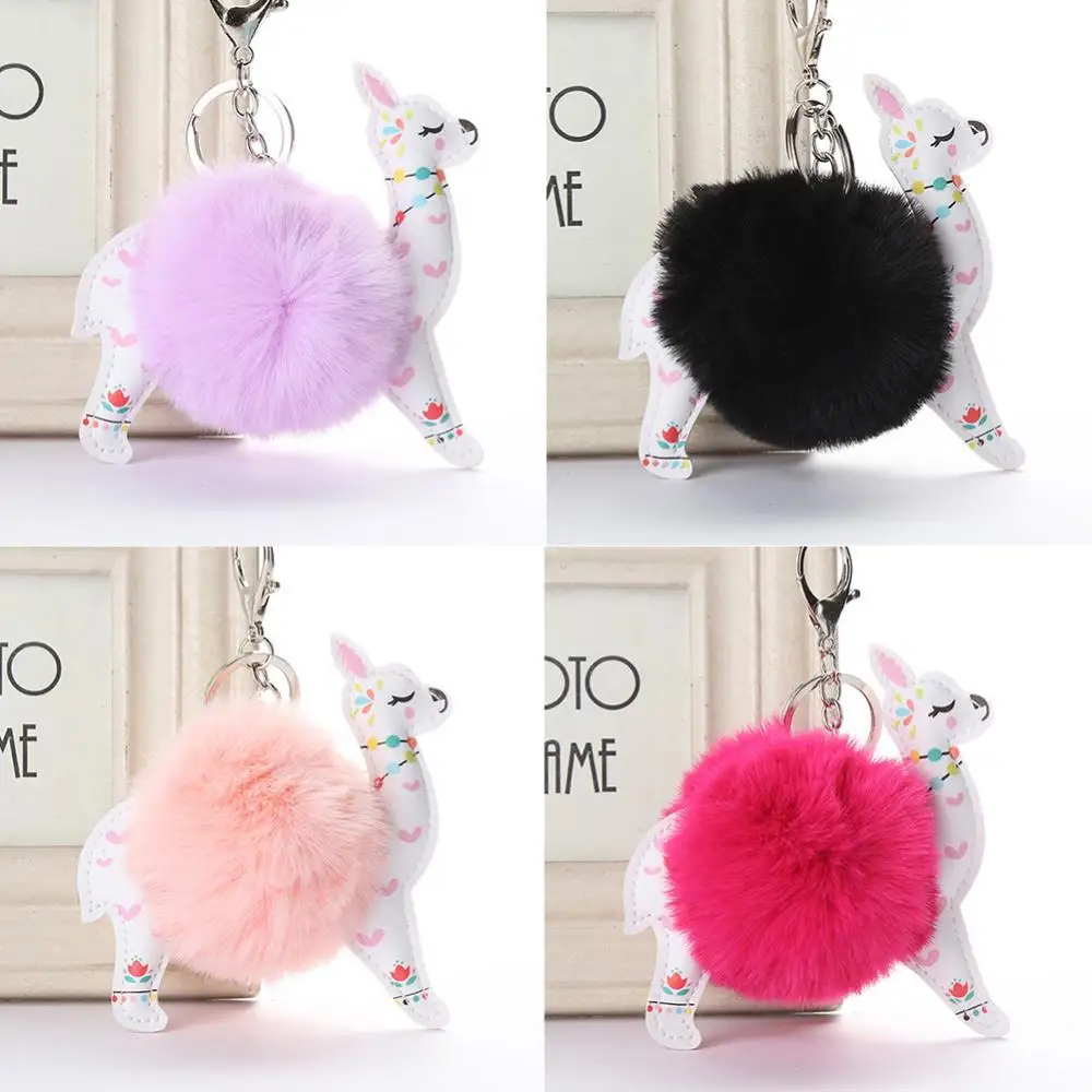 Милый кулон из искусственного кролика рекс Альпака брелок для ключей украшение