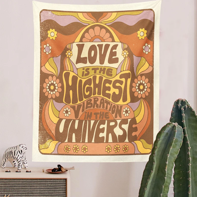Винтажный гобелен настенный Ретро стиль хиппи ретро декор для спальни любовь