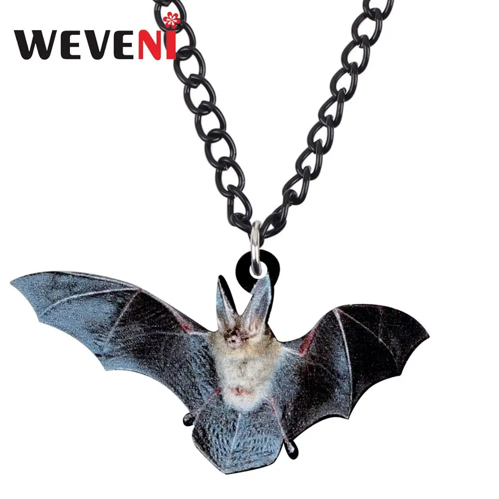 WEVENI акрил Хэллоуин Летающая летучая мышь ожерелье чокер Новинка животное