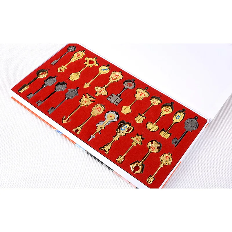 Fairy Tail Lucy Key Keychain Scale Free Pink Tattoo Heartfilia sign of the zodiac Keyring necklace Fairy Tail Cosplay Set figure