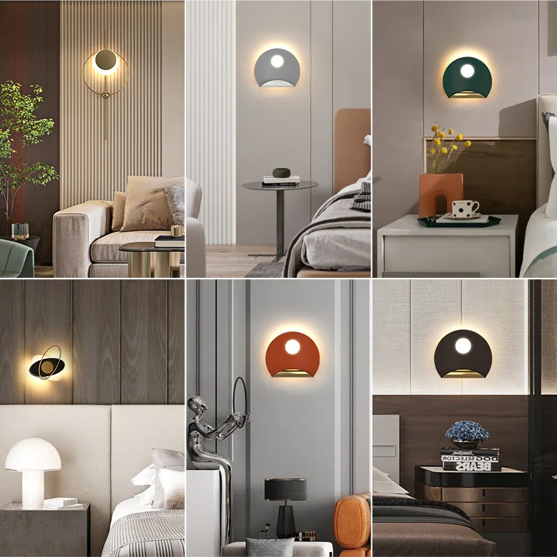 Modern Minimalist Led Wall Lamp for Bedroom Fashion Art Elegant Acrylic Light Corridor Aisle Decoration Living Room Lighting B