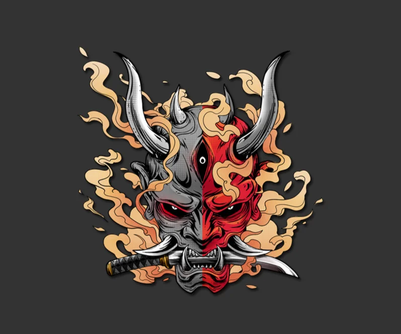 

Japanese Car Stickers Hannya Auto Decal Red Demon Window Devil Bumper Vinyl Fuel Tank Motorcycle Laptop Styling KK12*12cm