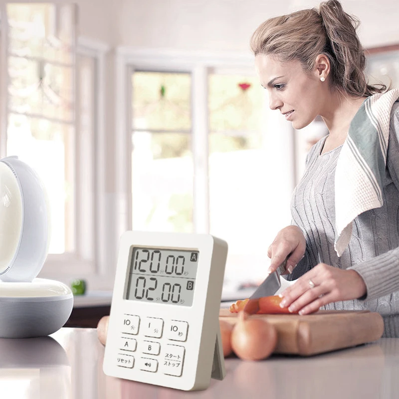

Timer Kitchen Magnetic Dual-screen Timer Digital Screen Timer Cooking Countdown Alarm Visual Timer Classroom Timer Kitchen Tool