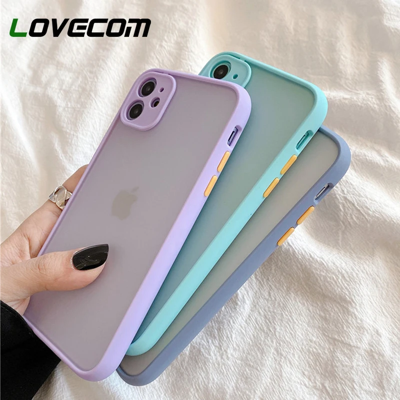 Защитный ударопрочный чехол LOVECOM для iPhone 13 12 11 Pro Max XR X XS 7 8 6 Plus прозрачный мягкий