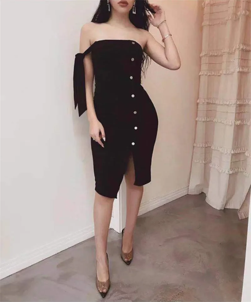 Новые сексуальные без бретелек Bodycon черные белые летние женские Бандажное