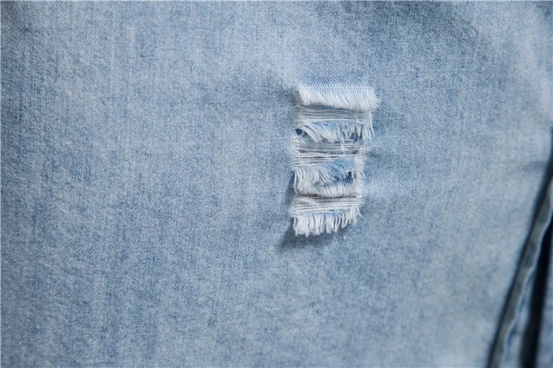 

AIOPESON Spring Hole Denim Shirts Men Casual Pocket 100% Cotton Shirt for Men High Quality Long Sleeve Contrast Shirt Mens