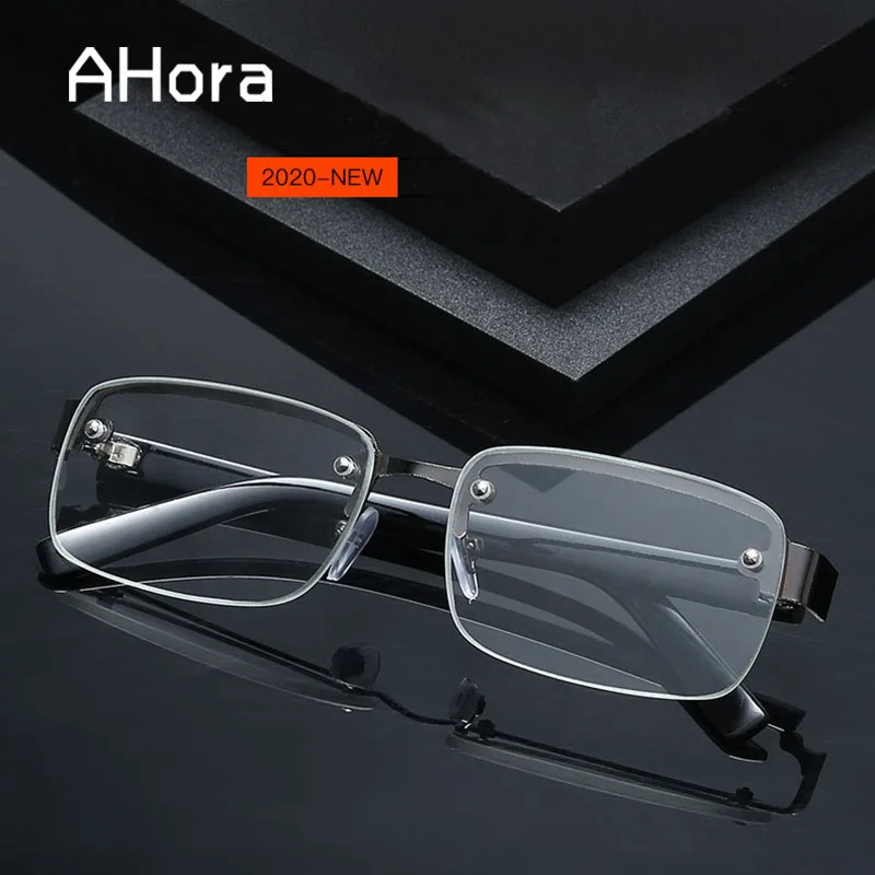 

Ahora Half Frame Glass Reading Glasses Women&Men Businesses Prebyopia Spectacles Eyeglasses Eyewear+1.0+1.5+2.0+2.5+3.0+3.5+4.0