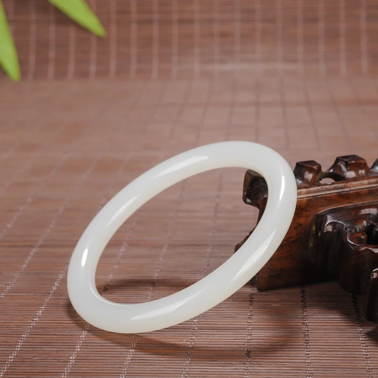 Синьцзян и tian Yu бараний жир белый нефрит изысканные круглые браслеты|Гибкие