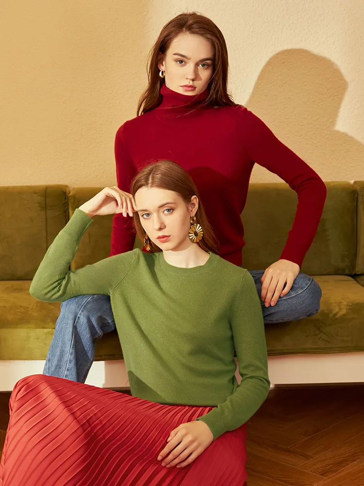 

2020 New Style Pure Cashmere Sweater Women Turtleneck Sweater