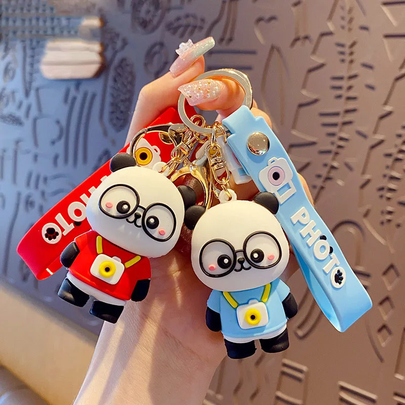 Креативный милый брелок для ключей с камерой в виде панды трендовый мультяшный
