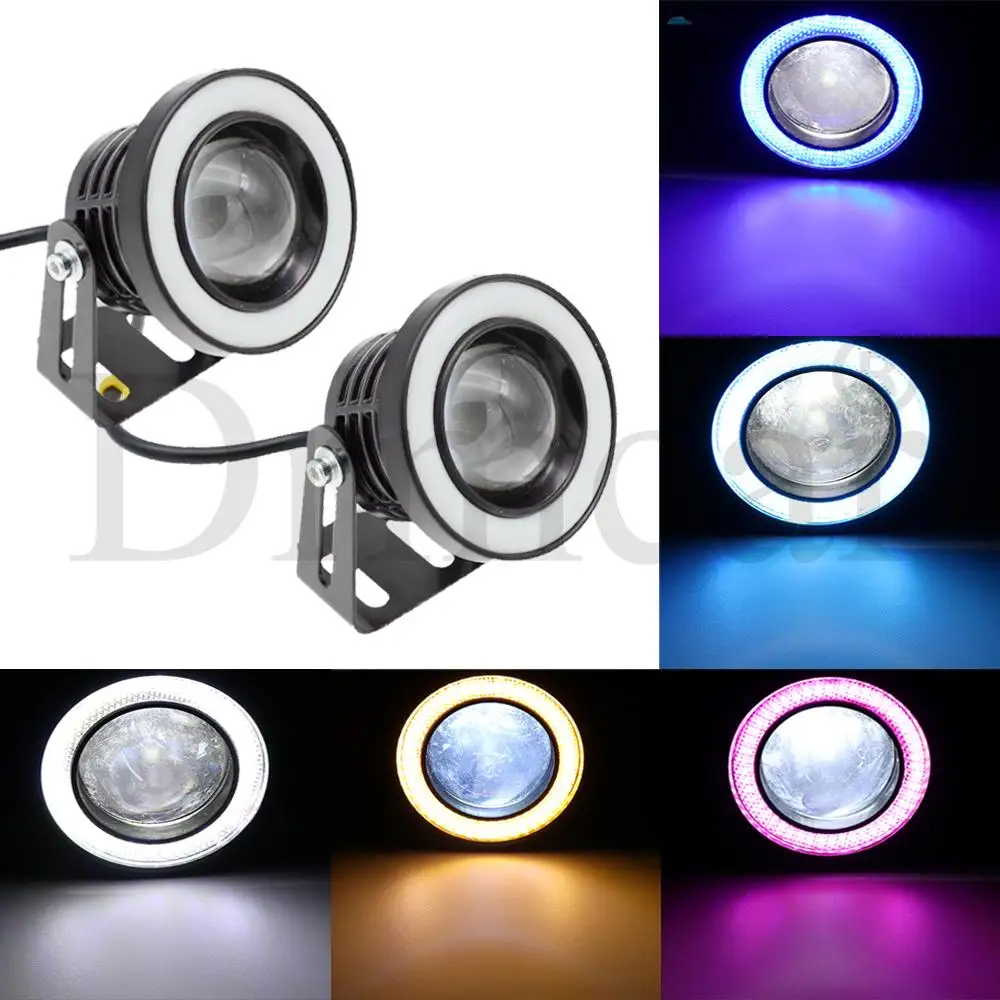 2X Авто дневные ходовые огни 5 дюйма монолитный блок Ангельские глазки туман