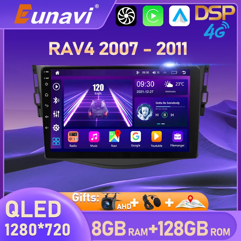 Eunavi 8Core 2 Din Android 10 Car Radio For Toyota RAV4 Rav 4 2005 - 2013 Multimedia Video Player 2Din Auto DVD GPS Navi 4G DSP купить по