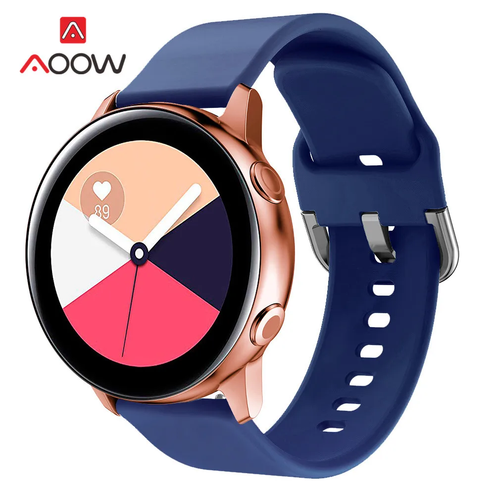 Силиконовый спортивный ремешок для часов 20 мм для samsung Galaxy Watch Active 42 мм Huami Amazfit bip Garmin huawei gear S2