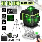 16-линейный 4D зеленый лазерный уровень, Горизонтальные и вертикальные перекрестные линии с автоматическим самовыравниванием, Новинка