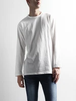 mens long sleeve t shirt spring and autumn new classic simple pure color casual versatile loose large size t shirt