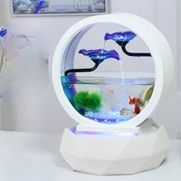 landscape led light fish tank glass transparent creative fish tank office ecosystem akwarium dla ryb aquarium furniture ei50sg