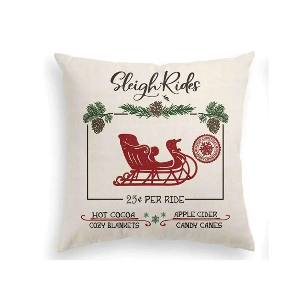 Набор из 4 льняные наволочки с деревенский узоры и Скрытая застежек-молний