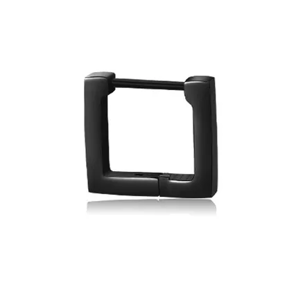 1pc black square Semitree 316L Медицинская нержавеющая сталь анти-аллергические креативные серьги-кольца мужские треугольные квадратные серьги Модные женские ювелирные изделия - Окраска металла: 1pc black square