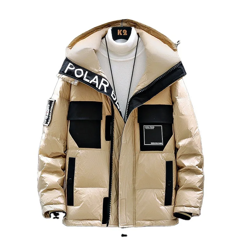 2022 мужской зимний пуховик 90% белое утиное пуховое пальто со съемной шапкой и