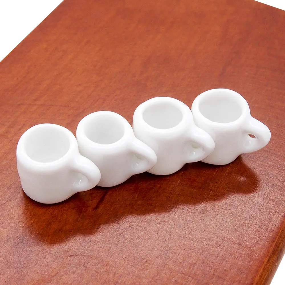 4pcs Coffee Mug Cups Odoria 1:12 миниатюрные 12 шт многоцветные пластиковые стаканчики для питьевой воды кукольный домик кухонные принадлежности - Цвет: 4pcs Coffee Mug Cups