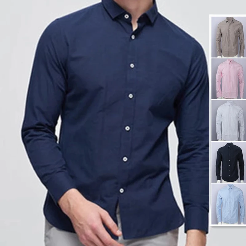 

Homme Big Small Horse Oxford Cotton Shirt Camisa Masculina Men Long Sleeve Dress Shirts Cotton Fashion Hombre Chemise Asian Size
