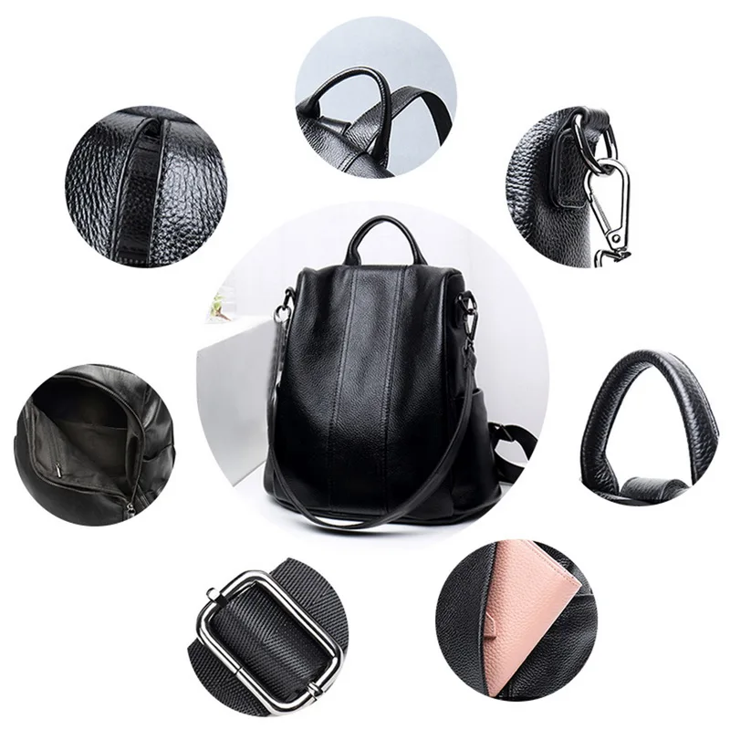 Противоугонные рюкзаки для женщин рюкзак кошелек водонепроницаемый ПУ легкая