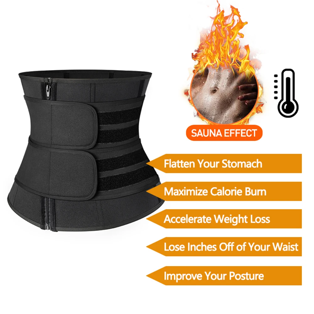 Entrenador de cintura de neopreno para mujer, faja reductora de abdomen, faja moldeadora de sudor, cors&eacute; de entrenamiento-2