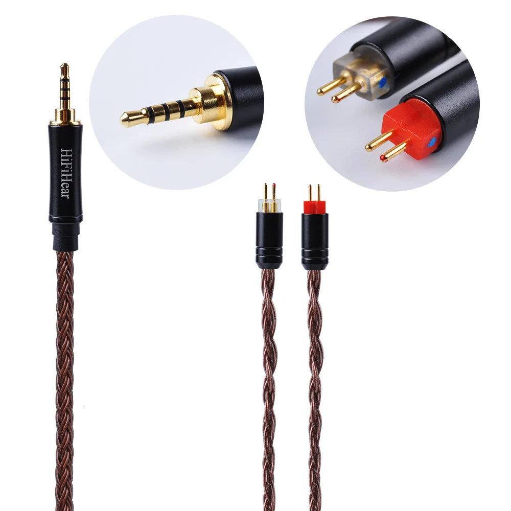 HIFIHEAR 16 Core посеребренный кабель 2,5/3,5/4,4 мм сбалансированный кабель для обновления наушников с MMCX/2Pin для плотным верхним ворсом KZ ZST AS10 CCA HQ8 лампа указателя